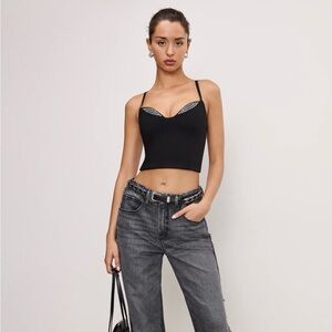 Good American Black Women's Strappy Top